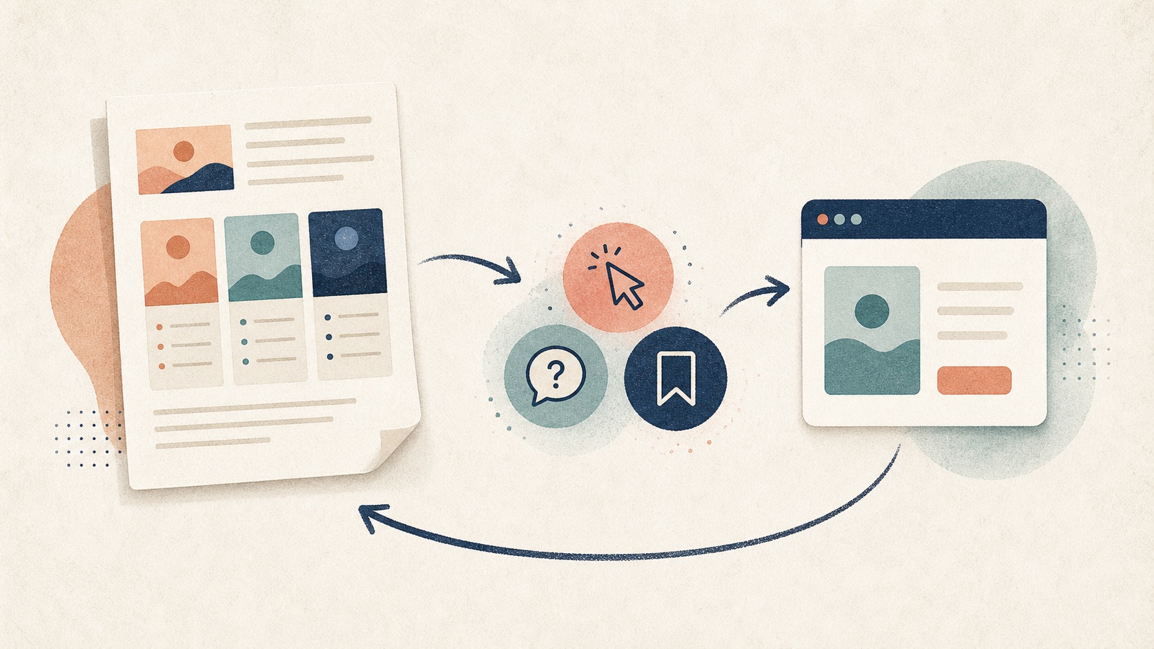 A content-first MVP learning loop: a comparison page produces user signals that guide a focused product feature