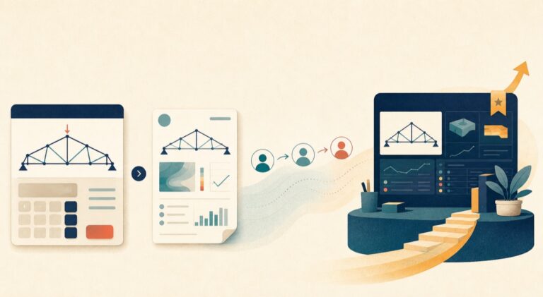 Illustration of a free utility tool growing into a repeat-user paid product