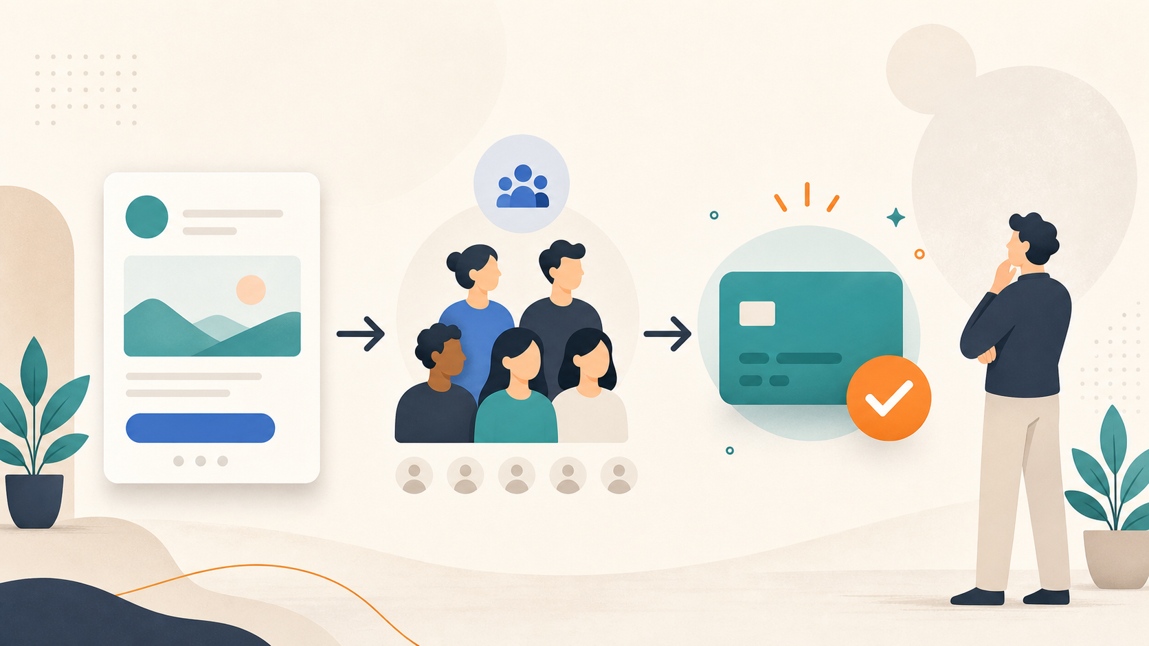 A SaaS demand validation flow from a landing page through real users to a payment signal.
