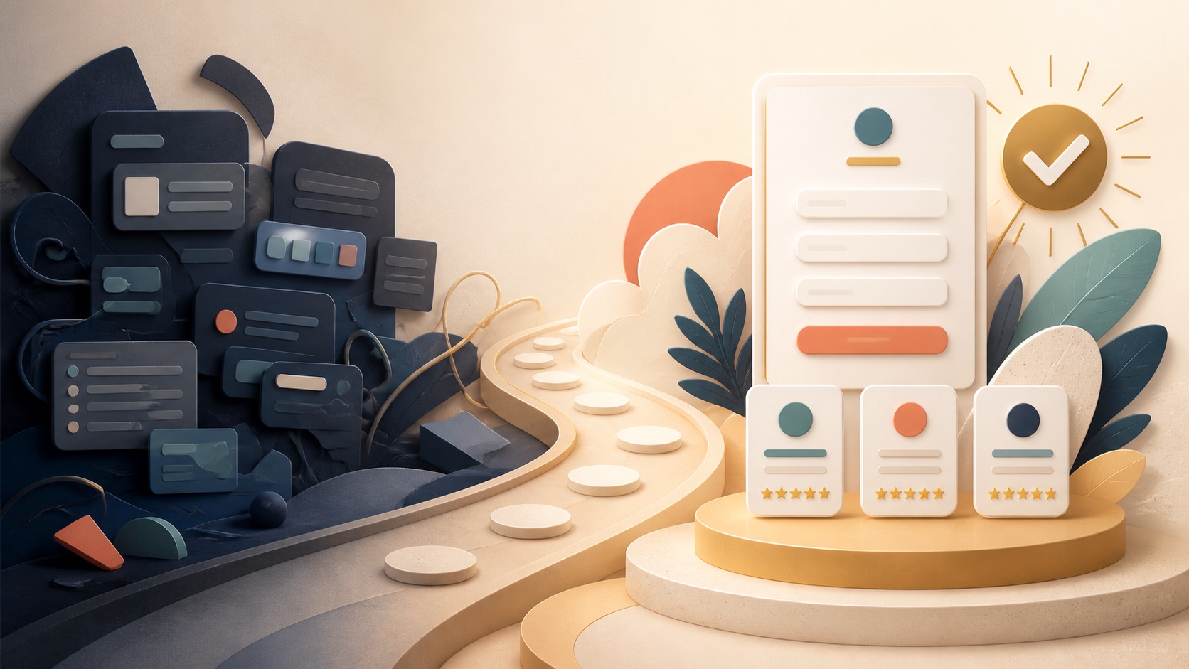 A guided SaaS onboarding journey that leads a new user to a clear first success