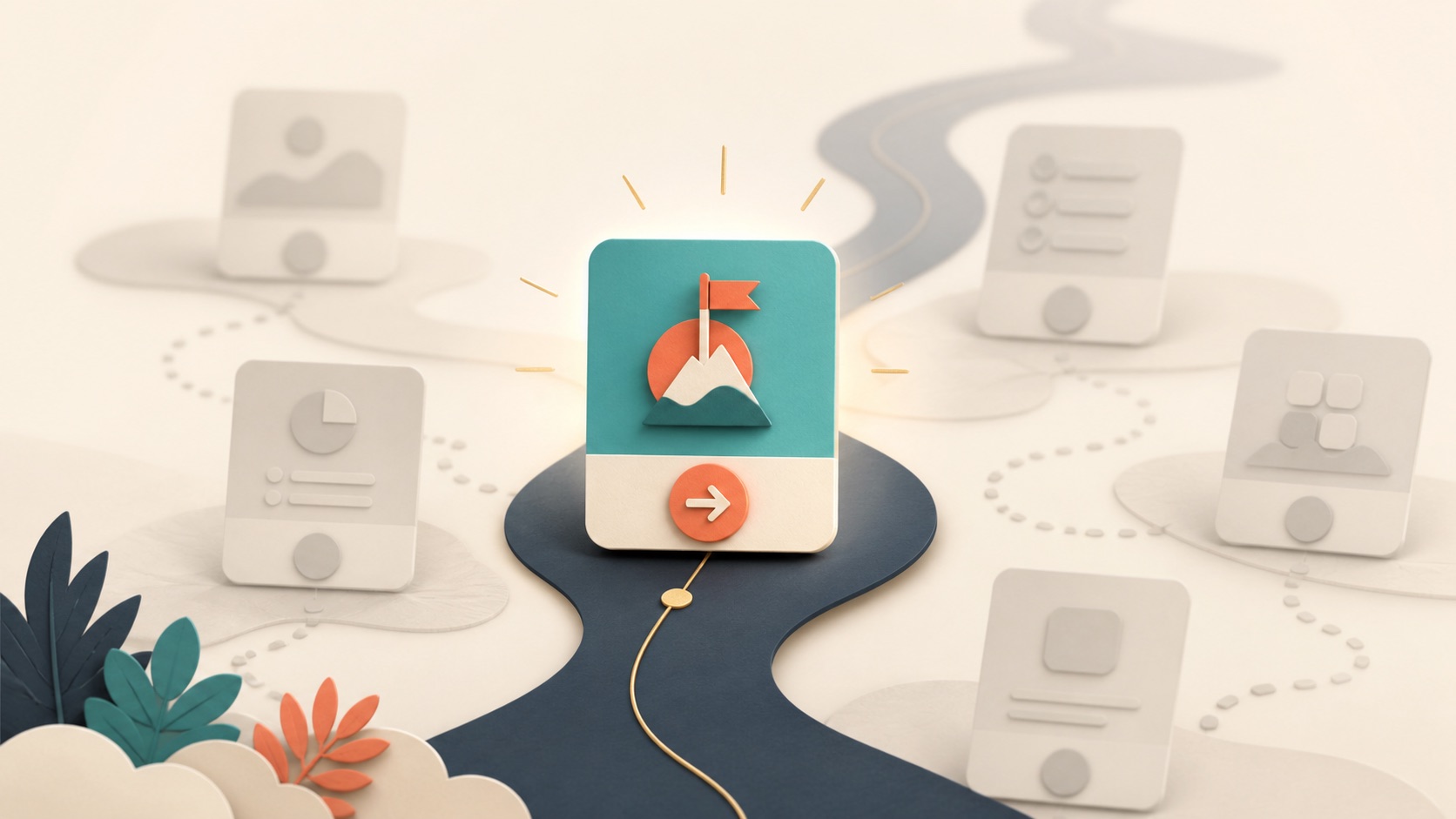 A single clear first action in a SaaS onboarding flow